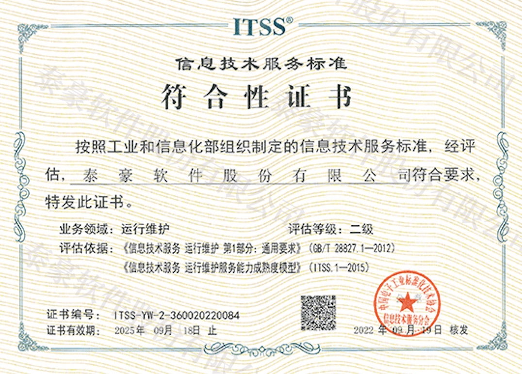 信息技术服务标准ITSS 2级